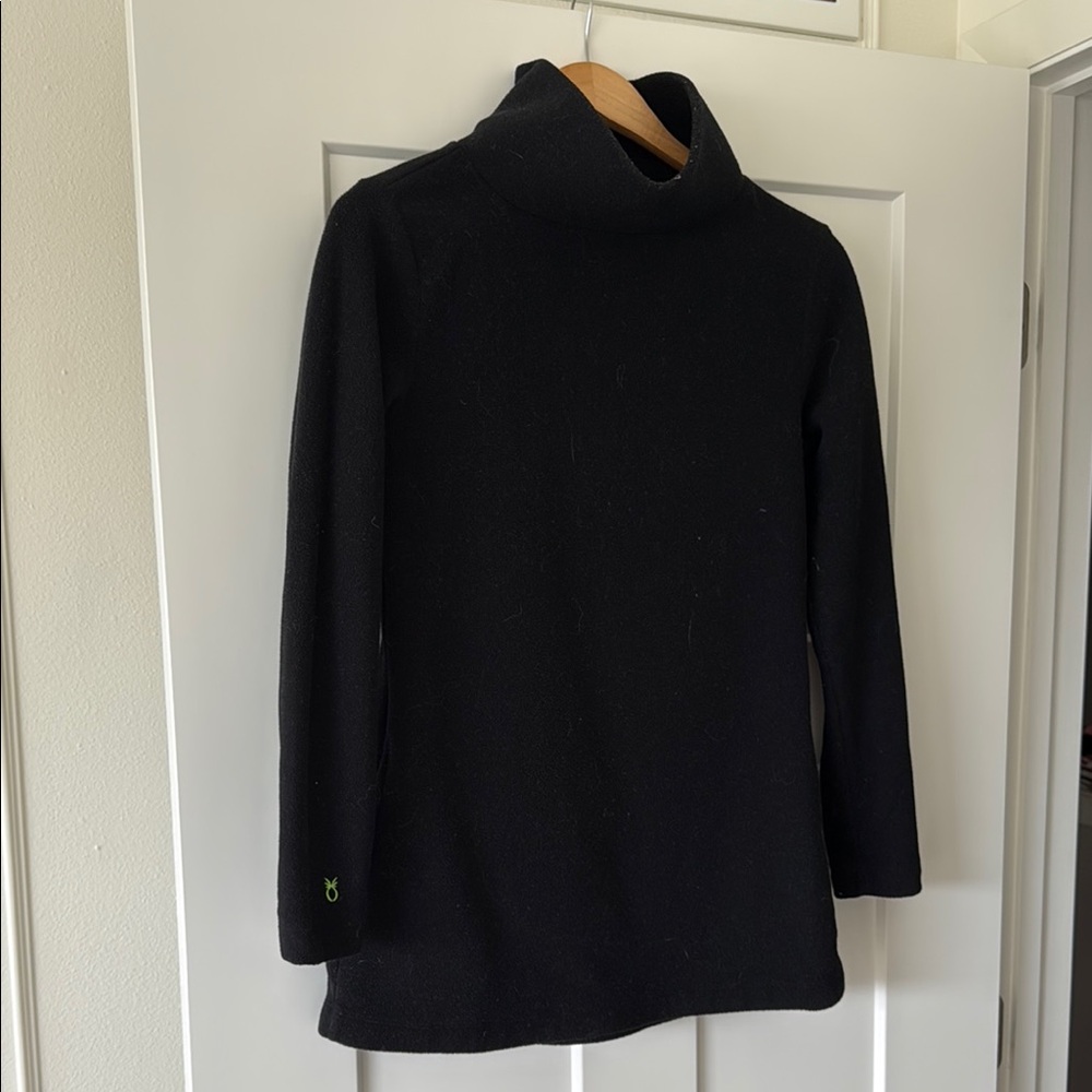 Dudley Stephens Black Fleece Turtleneck Sweater Tunic
